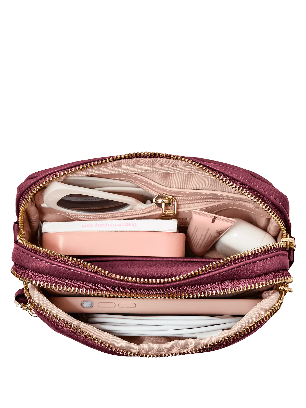 On The Run Belt Bag Vegan Leather Berry - Image 6